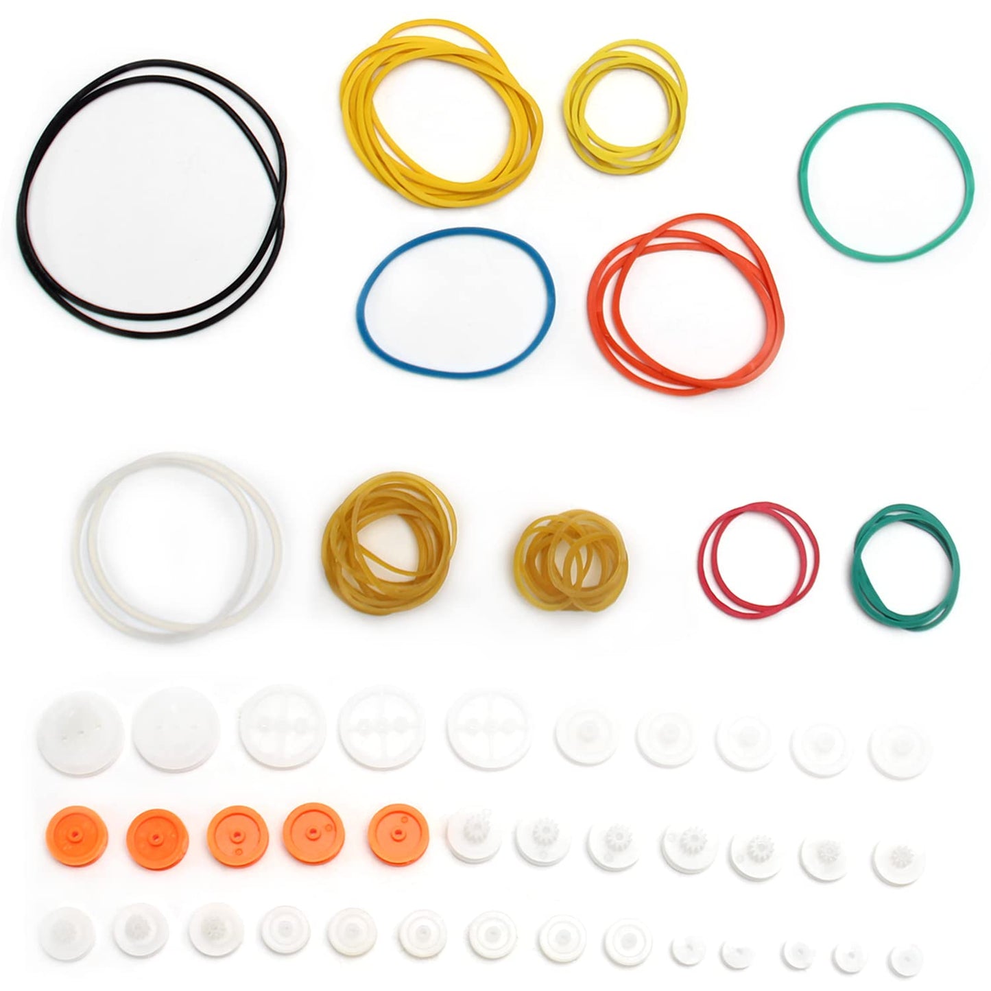 Fielect 84 Type Plastic Gears Set Plastic Belt Pulley Gears Combination for DC Motor DIY Model Toys