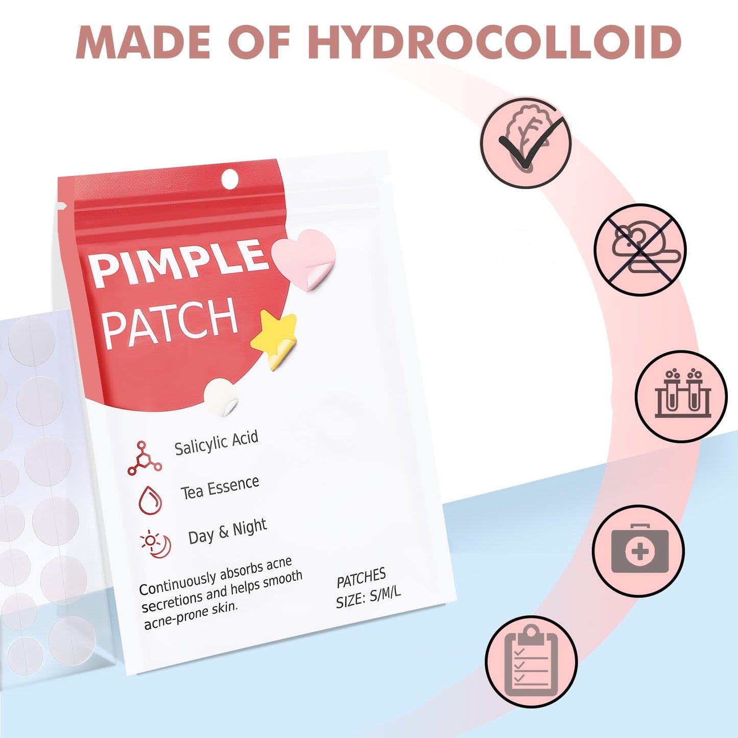 Sundpik 316pcs Pimple Patches for Face – Hydrocolloid Acne & Zit Patches, Star Shapes, With Salicylic Acid, Tea Tree & Calendula Oil