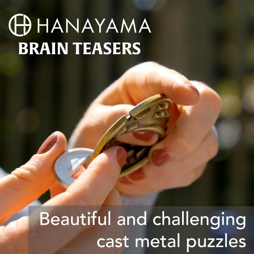 BePuzzled | Hourglass Hanayama Metal Brainteaser Puzzle Mensa Rated Level 6, for Ages 12 and Up
