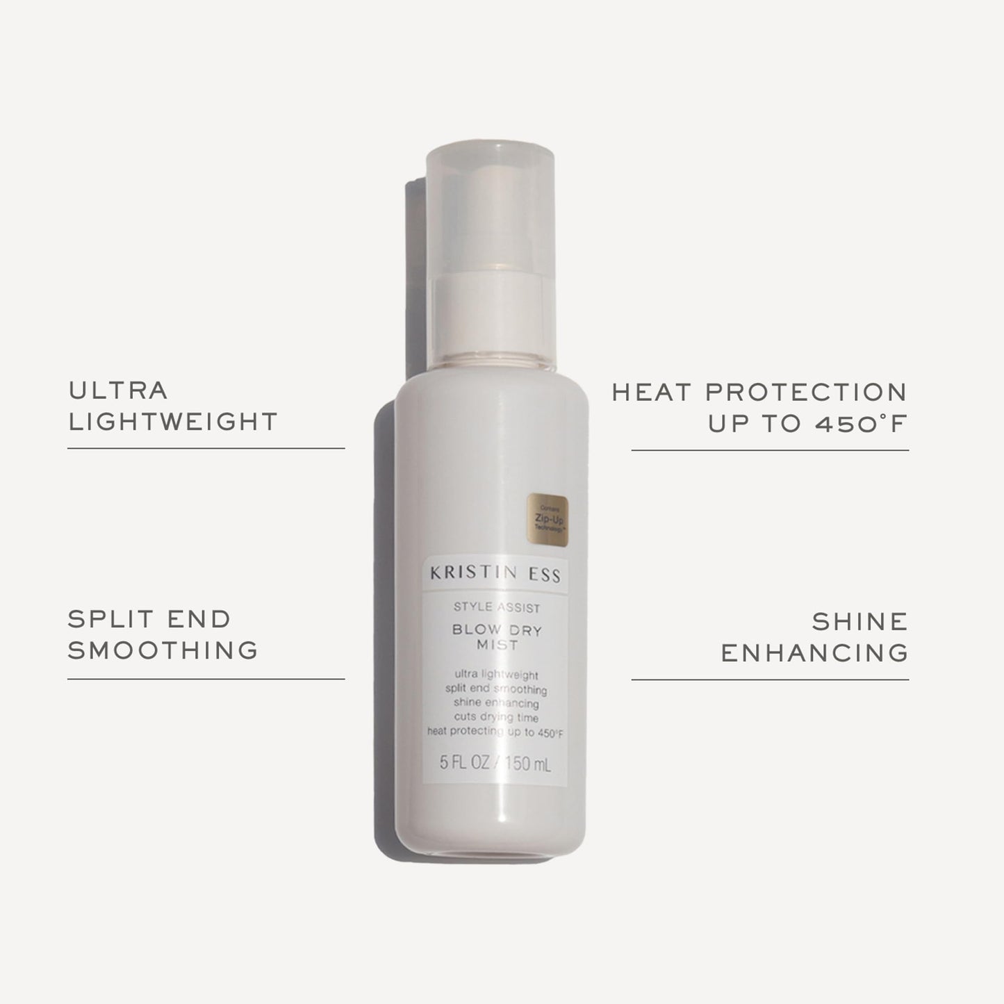 Kristin Ess Hydrating Heat Protectant Spray for Hair – Frizz Control, Shine, Anti-Humidity, Thermal Protection up to 450°F, Pear Scent
