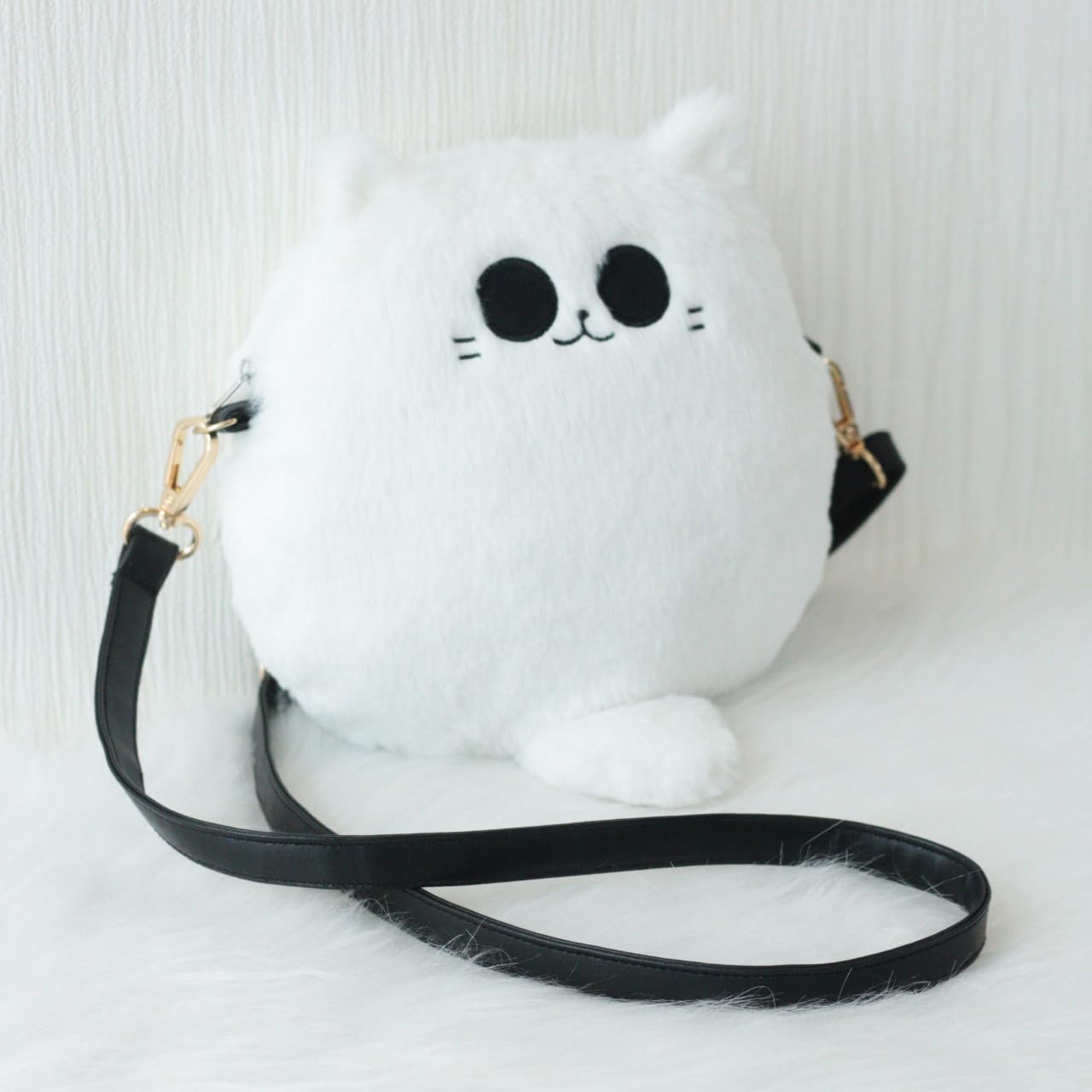 Uomieefy 8inch/20cm Gojocat Plush Bag - Anime Crossbody Plush Purse Stuffed Animal Cat Shoulder Bag Collectible Gift for Anime Fans