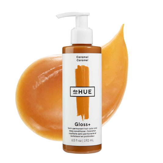dpHUE Gloss+ Caramel | Semi-Permanent Conditioning Hair Gloss for Dark Blonde & Light Brown Hair | Golden Tones | Vegan | 6.5 oz