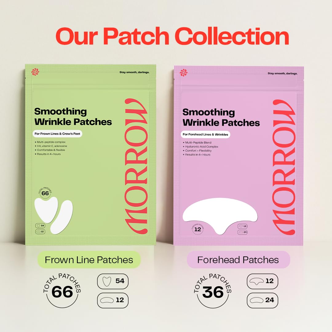 Morrow Beauty Peptide Wrinkle Patches – Overnight Anti-Aging Stickers for Crow’s Feet, Smile Lines & Fine Lines, 66 Count