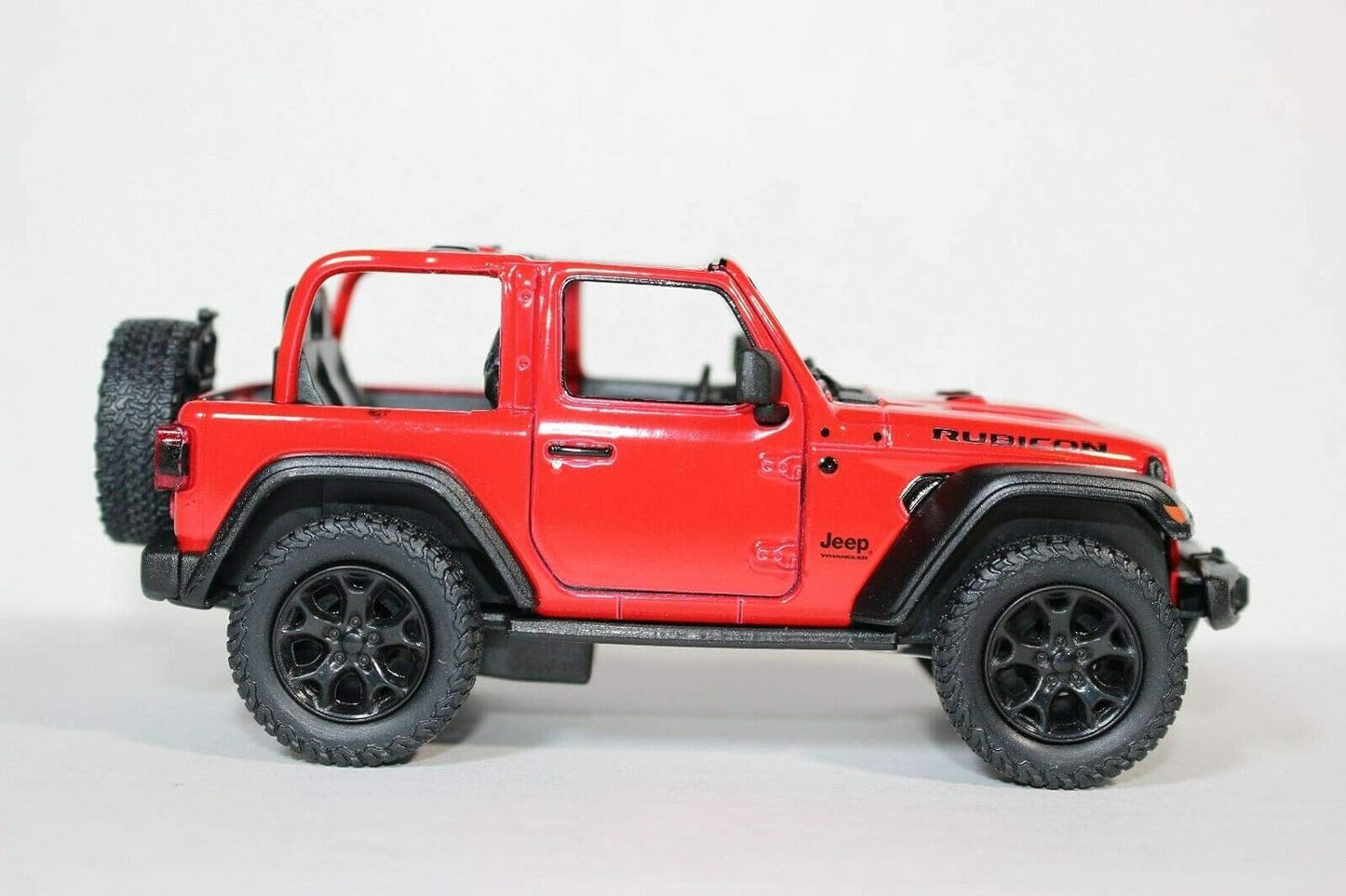 KiNSMART - Jeep Wrangler Rubicon Off Road 4x4 5 inch 1:34 Scale Die Cast Model Replica Toy Car (Red Opentop)