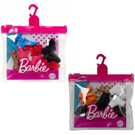 Barbie Shoe Accessory Bundle – 10 Pairs of Doll Shoes | Mix of Heels, Boots & Flats | Fits Most Barbie Dolls | Ages 3+
