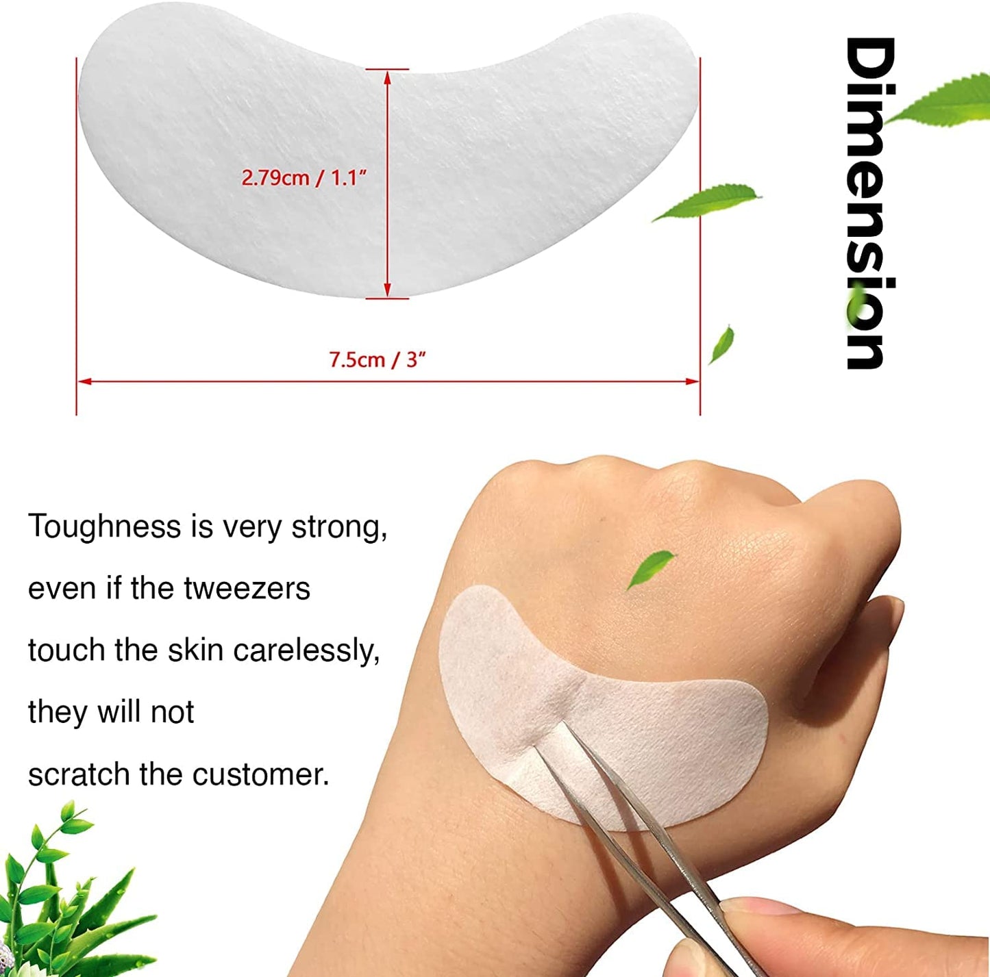 GreenLife 200 Pairs Natural Eyelash Extension Under Eye Gel Pads – Collagen & Aloe Vera Hydrogel Patches, Lash Extension Supplies