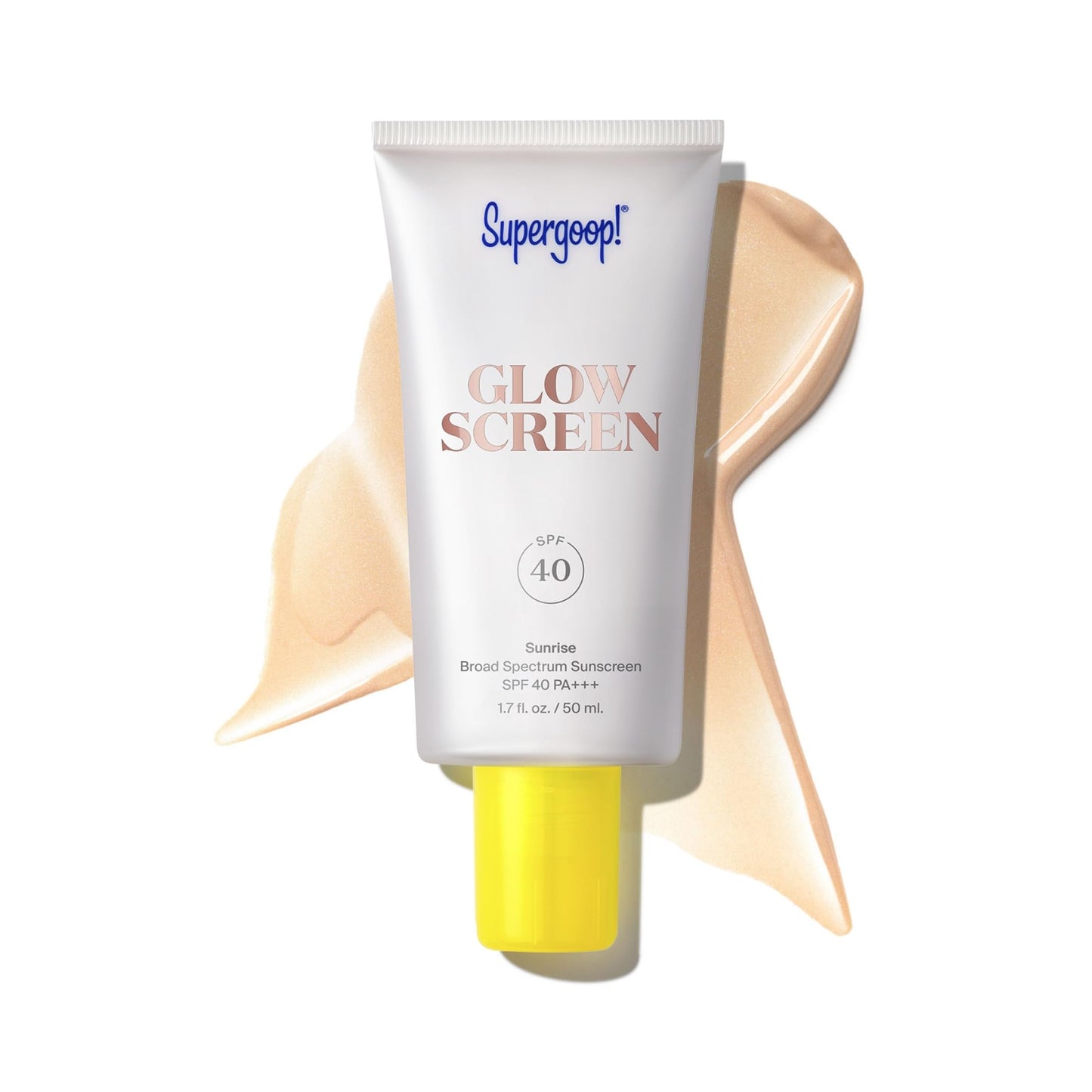 Supergoop! Glowscreen SPF 40 Tinted Sunscreen & Primer, Sunrise Champagne Glow, 1.7 fl oz – Hydrating with Hyaluronic Acid & Vitamin B5