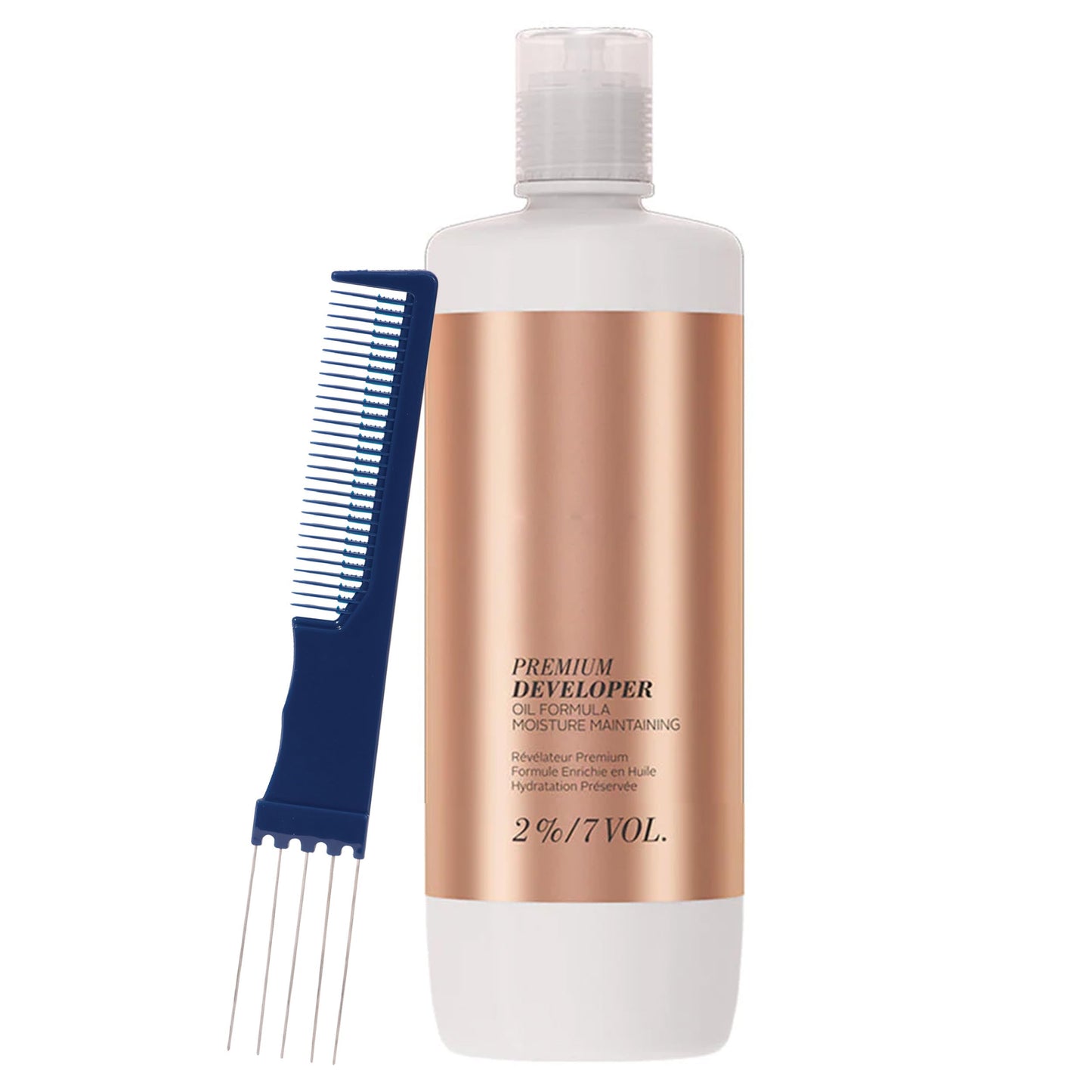 Blonde Me Premium Developer 2% / 7 Volume 33.8 Fl Oz with Dual Purpose Comb – Low Volume Cream Developer for Gentle Toning and Blonde Hair Color