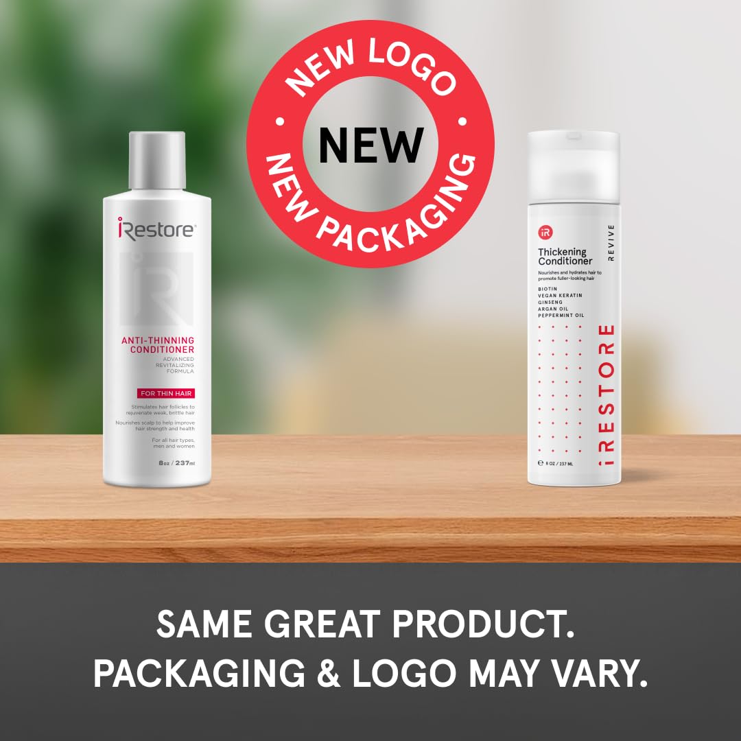 iRESTORE Biotin Hair Conditioner for Dry, Damaged & Thinning Hair – Volumizing & Thickening Formula with Ginseng & Argan Oil, Boosts Growth & Shine