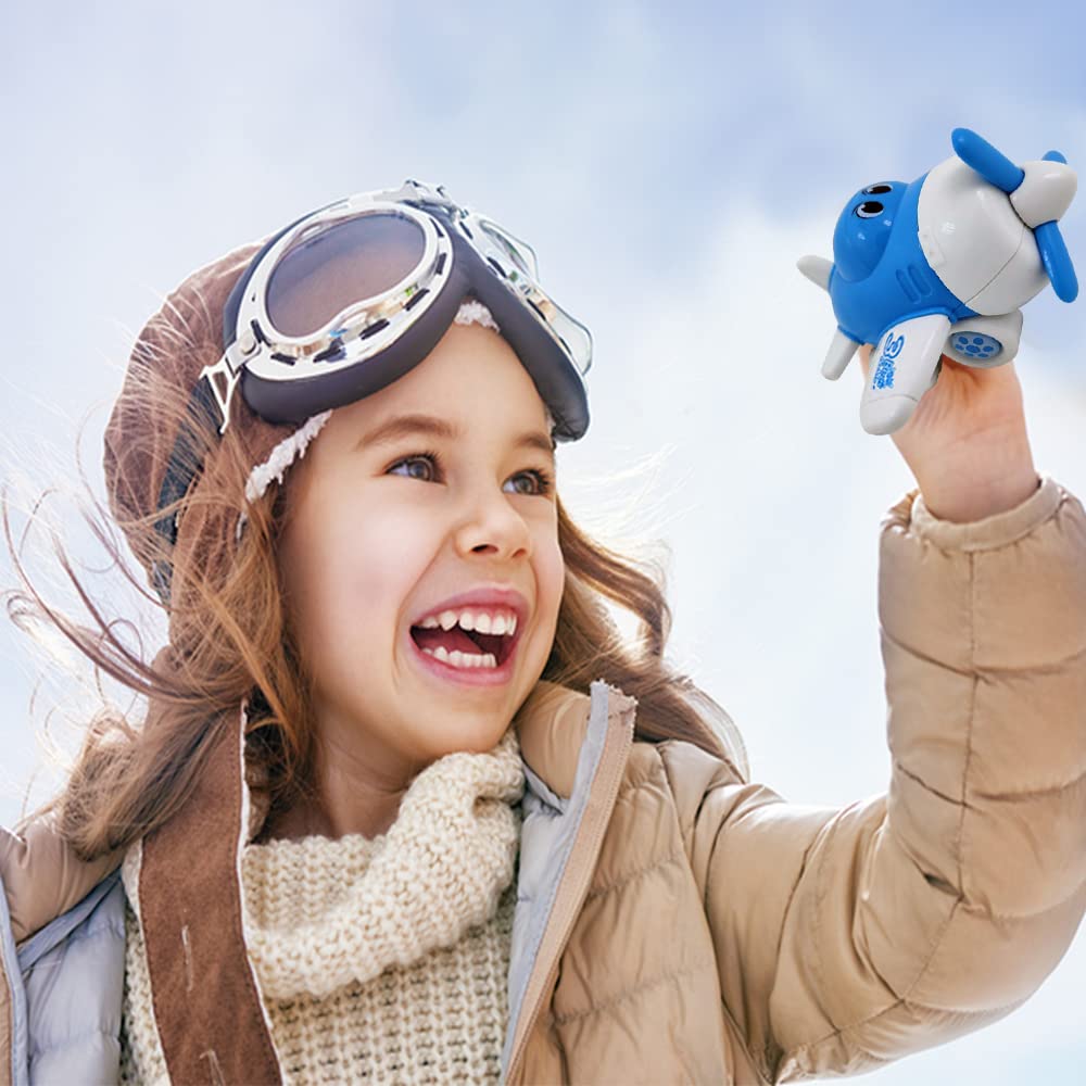 3 Bees & Me Airplane Toys - Set of 4 Toy Airplanes for Boys and Girls - Fun Toys for Toddlers & Kids - Colors May Vary