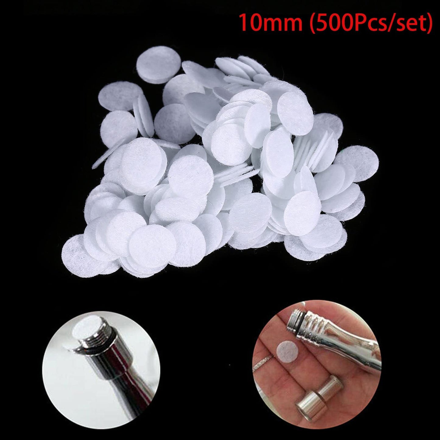 AEGYPIUS 500pcs 10mm Microdermabrasion Cotton Filters & Pads Replacement for Facial Vacuum Machine Tips Sponge Filters
