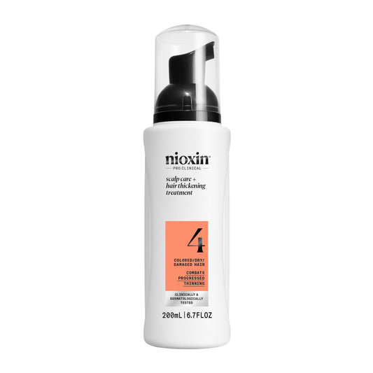 Nioxin System 4 Scalp + Hair Thickening Treatment | Serum for Colored or Damaged Hair with Progressed Thinning | 6.8 Fl oz.