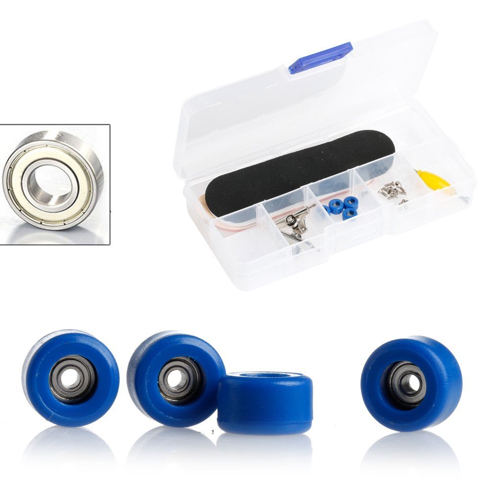 Lottoyday Professional Mini Maple Wooden Finger Skateboard Toy Set for Kids (White)