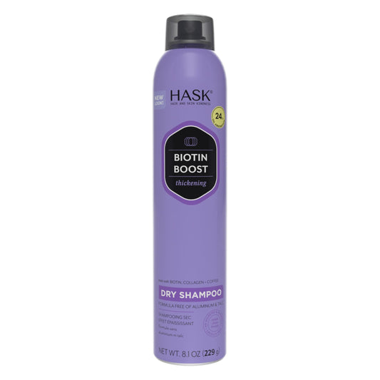 HASK Biotin Boost Thickening Dry Shampoo – Absorbs Oil, Adds Volume & Lift, Strengthens Strands, No Sulfates or Parabens, Cruelty-Free – 8.1oz