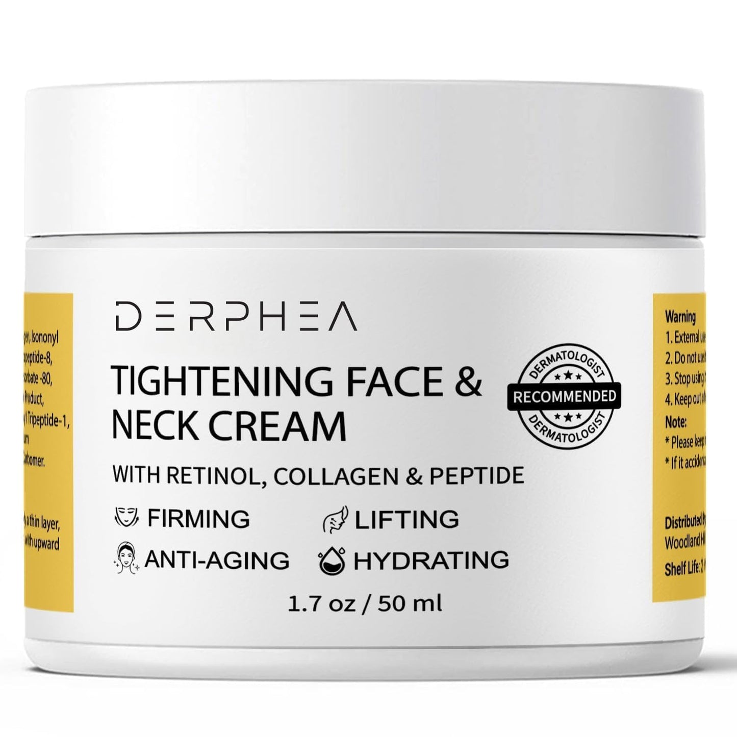 DERPHEA Neck & Decollete Firming Cream – Tightens Skin, Reduces Fine Lines, Firms Loose & Sagging Areas, 1.7 OZ