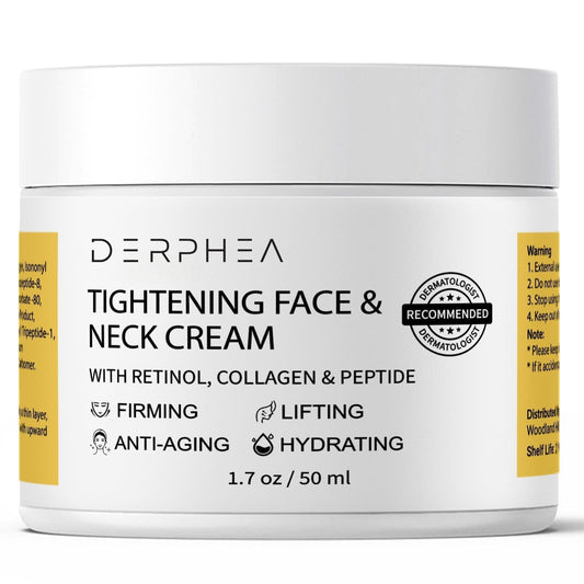 DERPHEA Neck & Decollete Firming Cream – Tightens Skin, Reduces Fine Lines, Firms Loose & Sagging Areas, 1.7 OZ