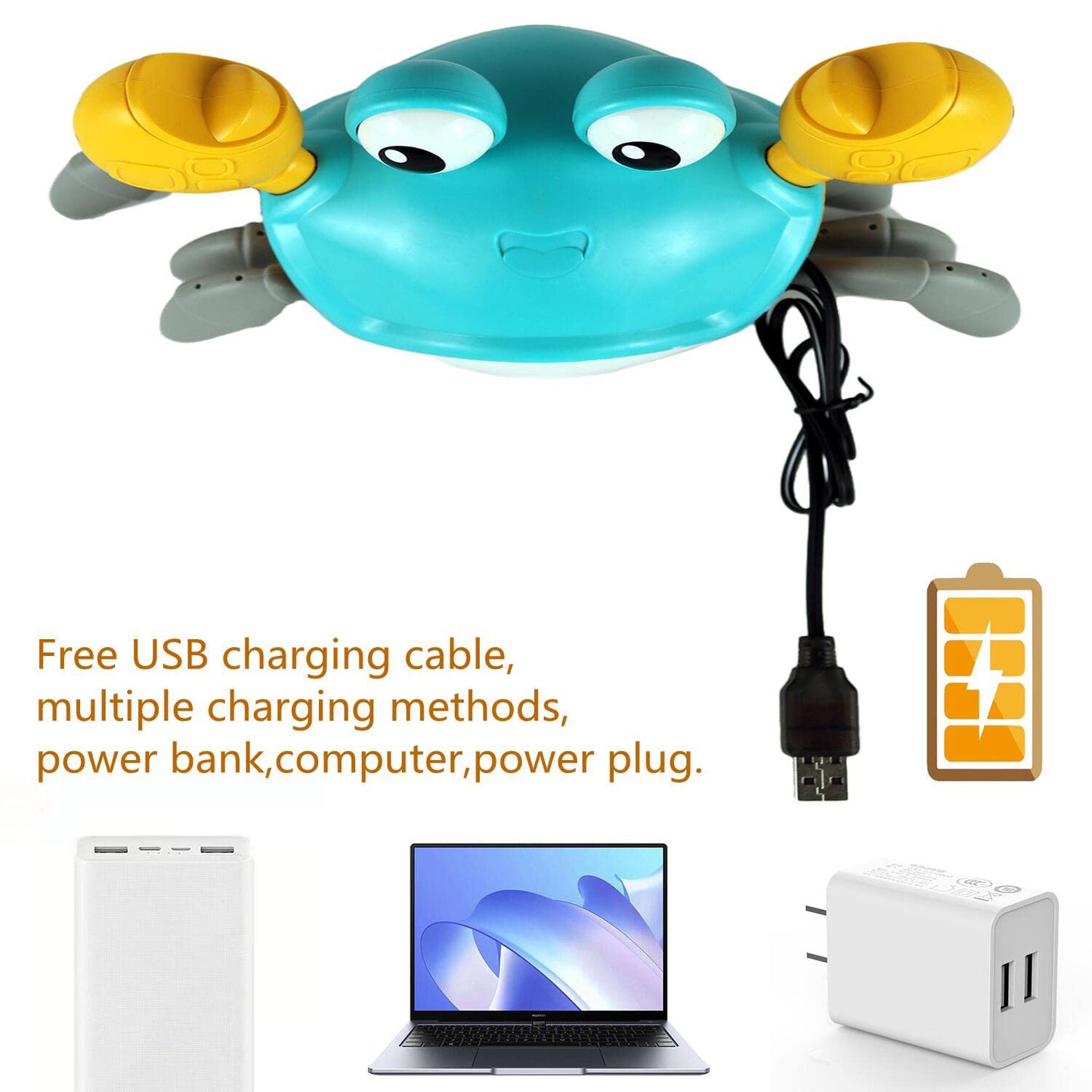 FEELGUY Crawling Crab Baby Toy – Infant Sensory & Tummy Time Learning Toy for Boys & Girls, Toddler Gifts 3-36 Months (Green)