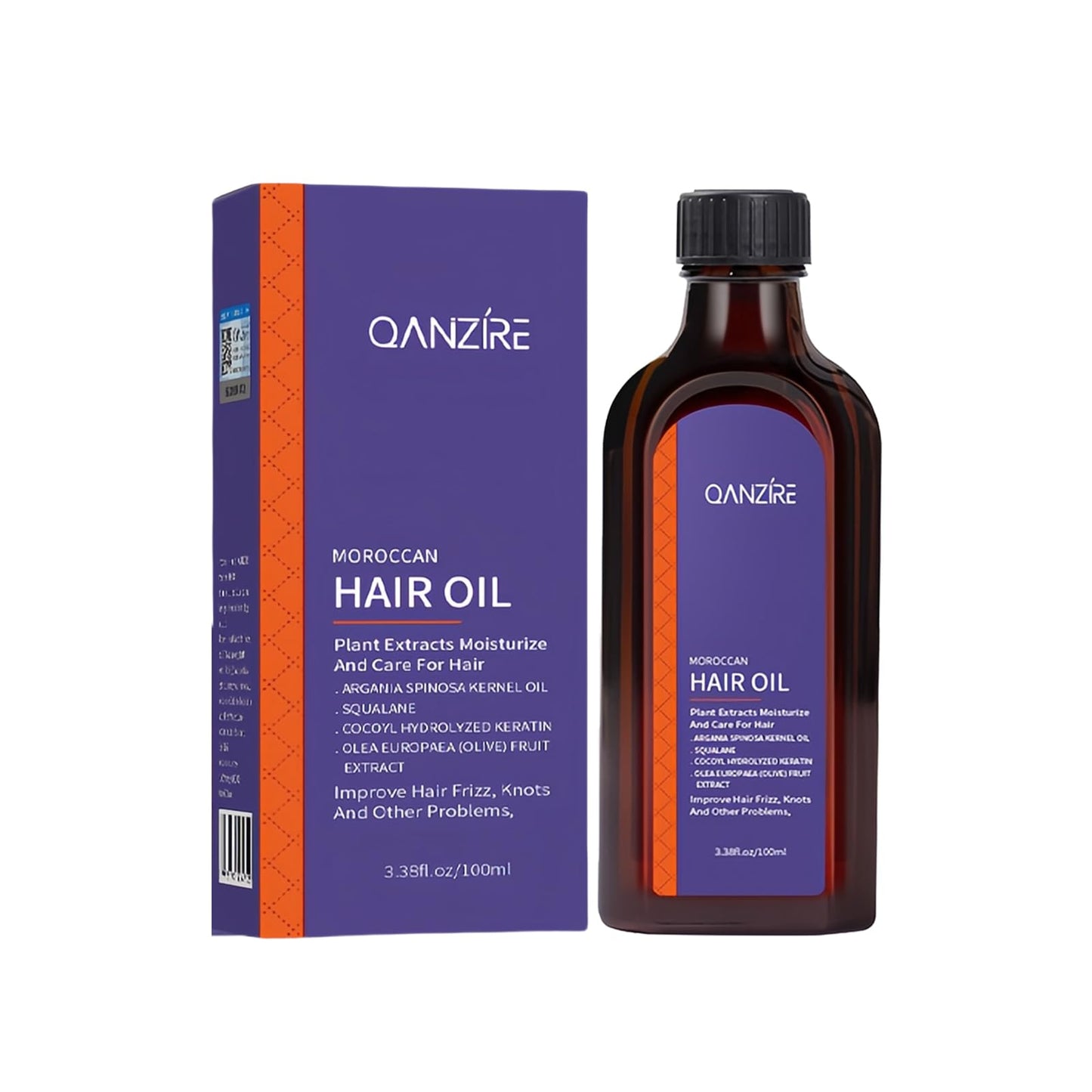 Purple Moroccan Hair Oil – Volumizing & Repairing Oil for Dry, Damaged, Tangled Hair | Plant-Based Formula for Moisture, Shine & Strength, 100ml