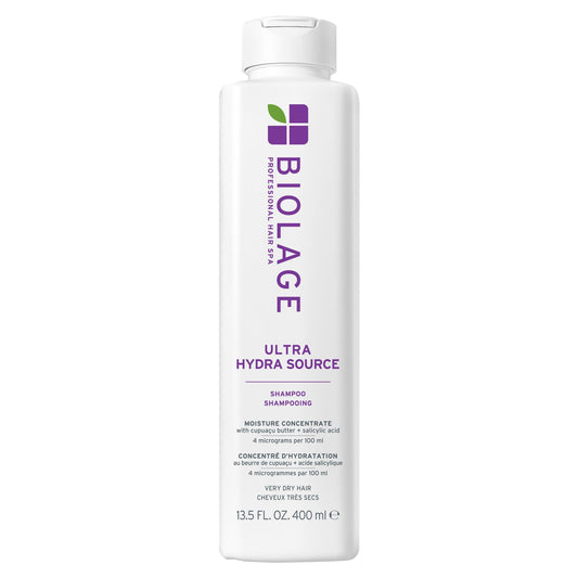Biolage Ultra Hydra Source Shampoo – Deep Moisture & Hydration for Very Dry, Thick Hair, Tames Frizz, with Cupuaçu Butter & Salicylic Acid, 13.5 Fl Oz