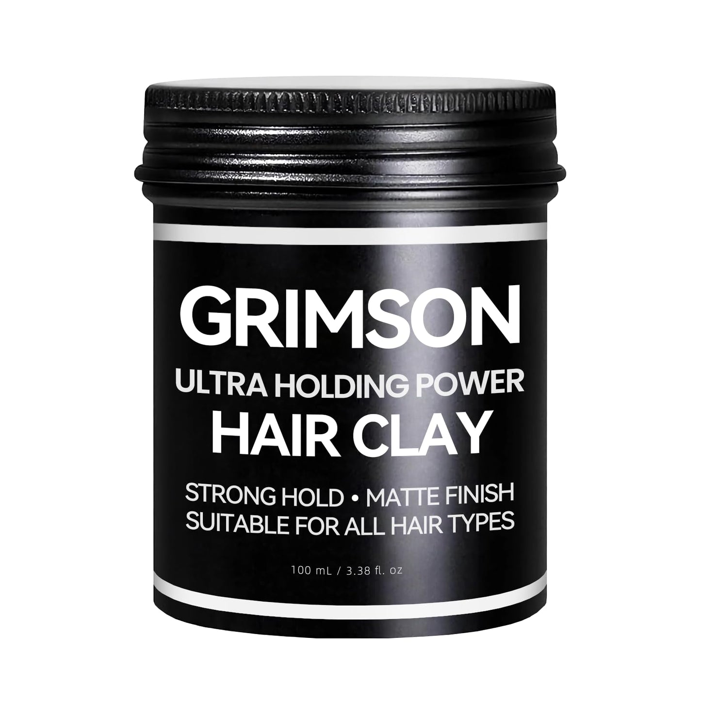 GRIMSON Hair Clay for Men – Strong Hold, Matte Finish, Adds Texture & Thickness, Easy to Apply & Wash Out – All Hair Types, 100g / 3.5oz