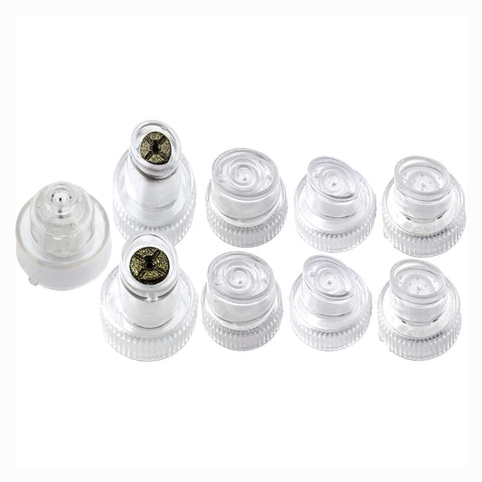 Face Care Machine Replacement Tips – 6 Hydra Dermabrasion, 2 Diamond Microdermabrasion, 1 Spray Cap for Aqua Peel & Water Scrub