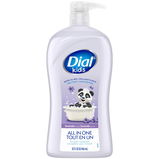 Dial Kids 3-in-1 Body+Hair+Bubble Bath, Lavender Scent, 32 fl oz