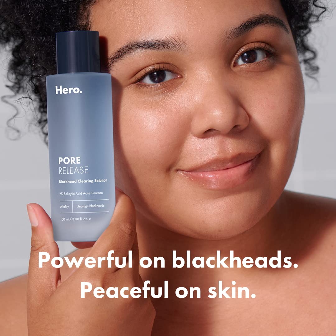 Hero Cosmetics Pore Release Blackhead Clearing Solution, Exfoliating 2% Salicylic Acid Toner Featuring AHA and PHA, Blackhead Remover Toner, 100 ml