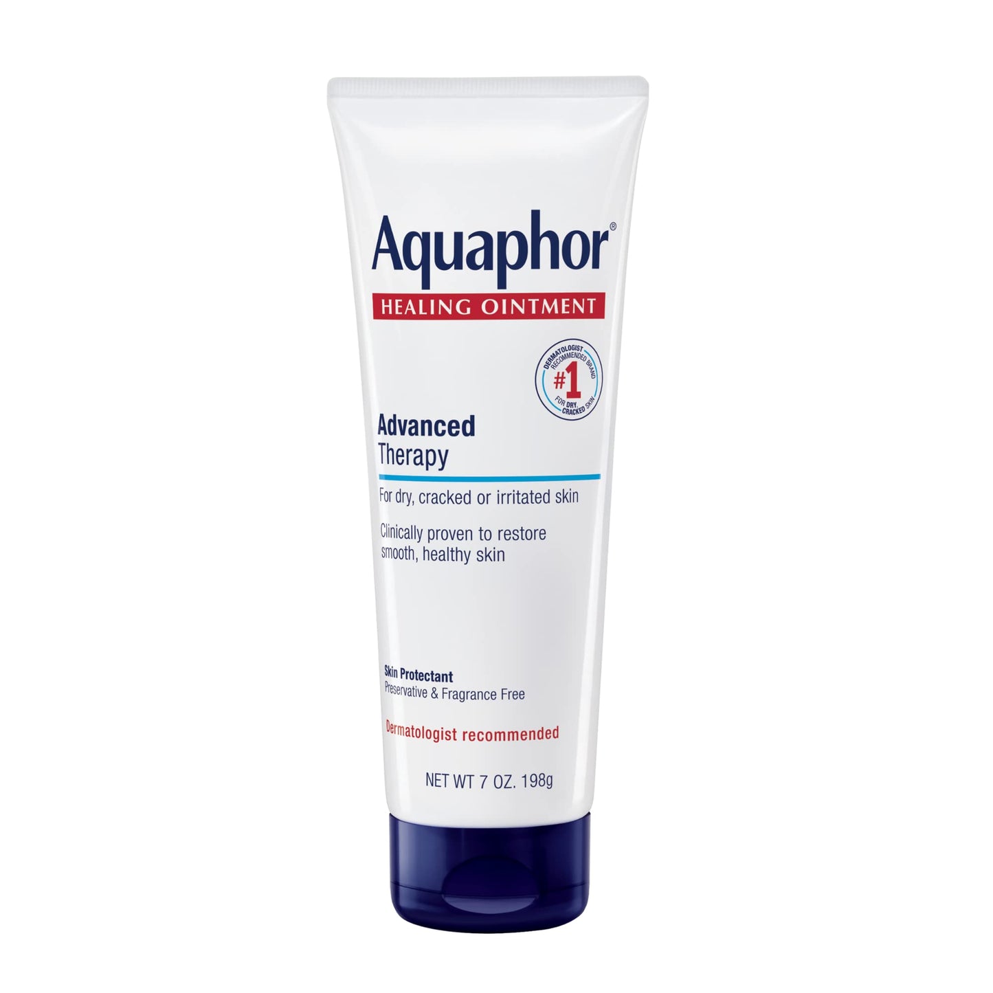 Aquaphor Healing Ointment Advanced Therapy Skin Protectant, Dry Skin Body Moisturizer, 7 Oz Tube
