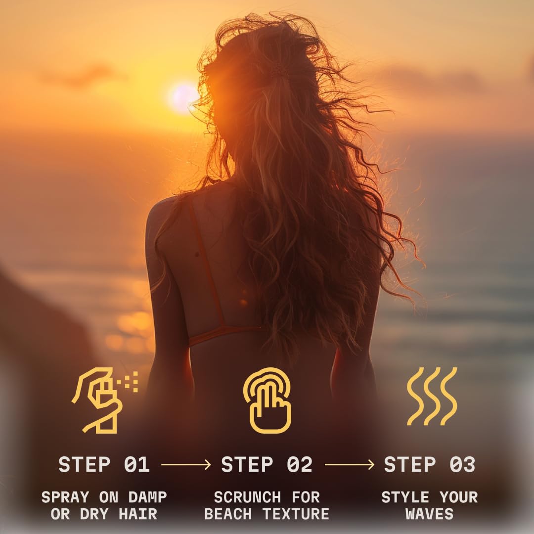 Striking Viking Sea Salt Spray for Men 6.76 fl oz | Citrus Scent Hair Texturizer | Volumizing, Curl Enhancing & Holding Spray | Paraben-Free, Made in Germany