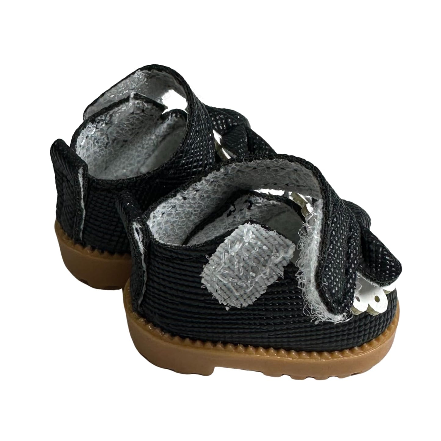 QIXINGWISE Mini Mary Jane Doll Shoes for 6.7" Dolls, PU Leather with Bow, Fits 15-17cm Dolls, Cute Outfit Accessory, 1 Pair Black