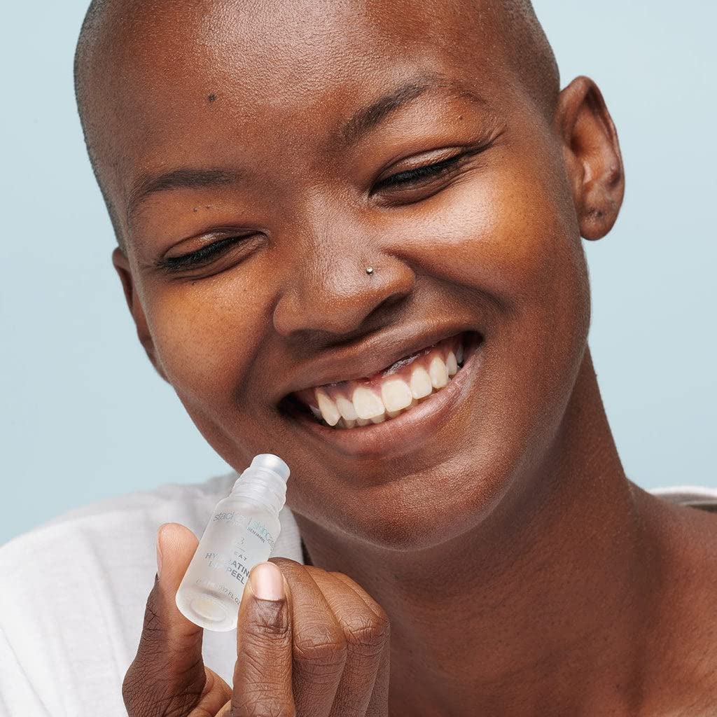 Hydrating Lip Peel Exfoliator & Moisturizer - No Rinse Vegan Lip Treatment with AHA & Glycolic Acid for Dry, Cracked Lips, 0.17 fl oz