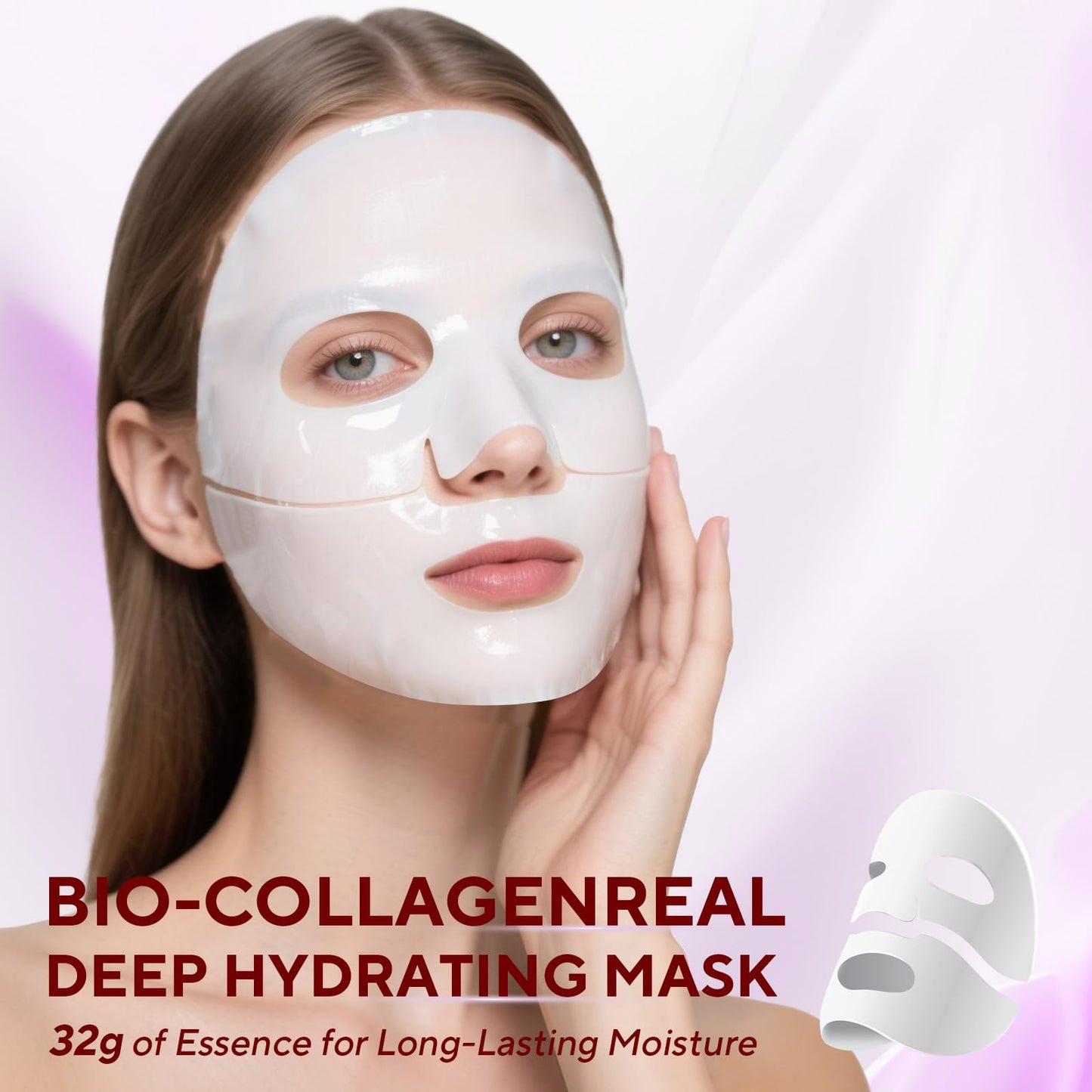 Nityrliv Bio-Collagen Real Deep Mask, 4 Pack Overnight Hydrating Face Mask for All Skin Types,Original Hydrating Collagen Face Mask