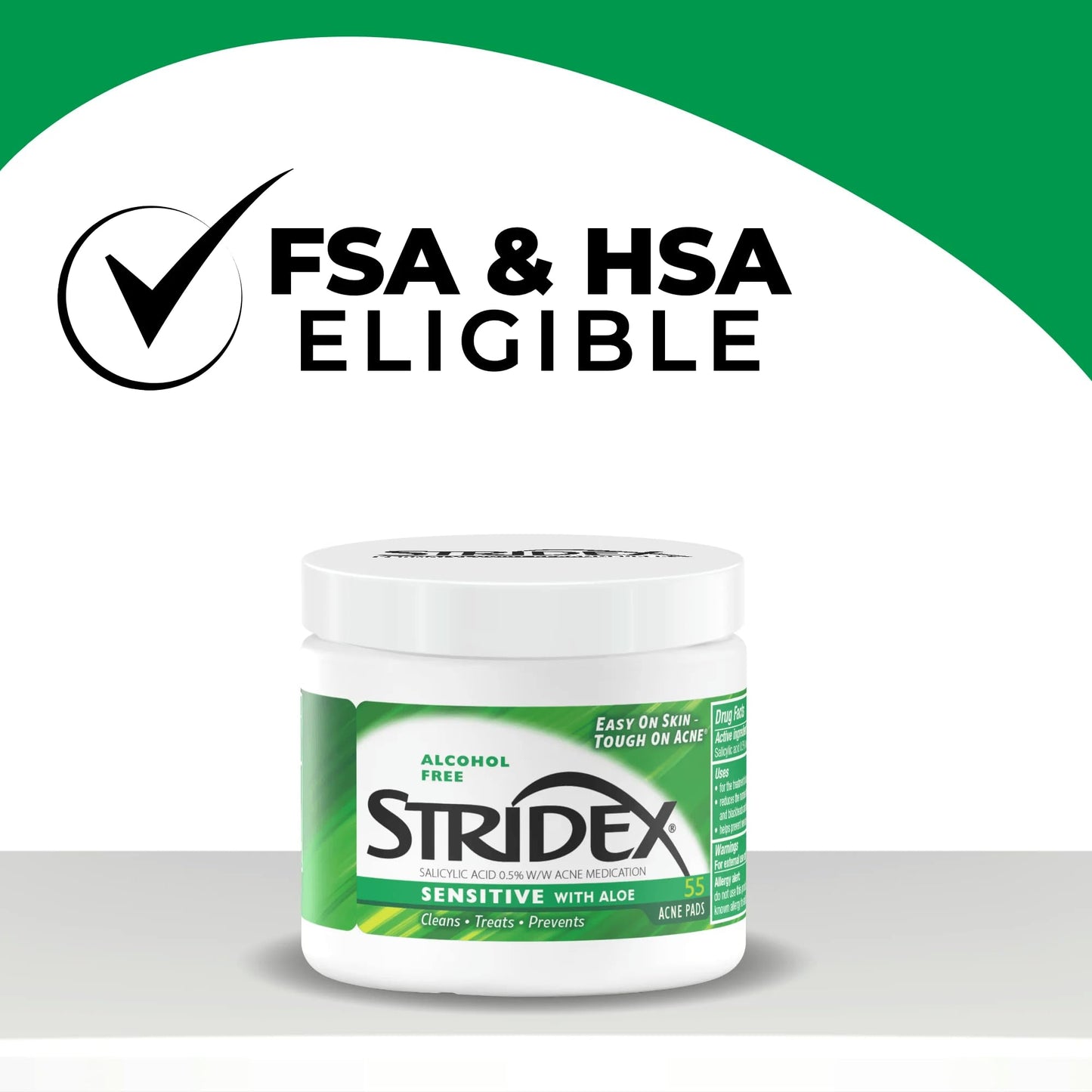 Stridex Sensitive with Aloe, Alcohol Free, 55 Soft Touch Pads