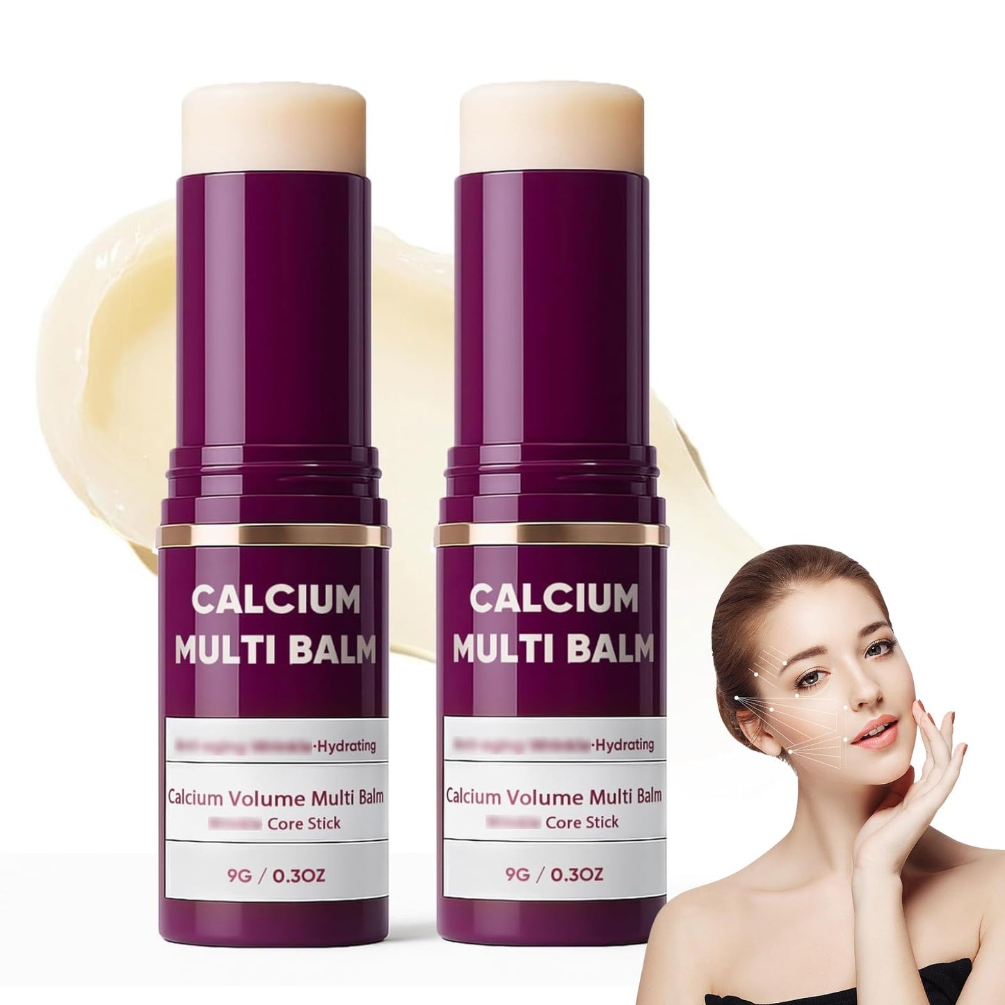OSFRIAGE Calcium Multi Balm 2PCS – Collagen Moisturizing Stick for Eyes, Neck & Face, Intensive Repair & Hydration Cream