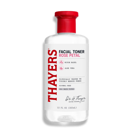 Thayers Alcohol-Free Rose Petal Witch Hazel Toner – Hydrating, Soothing & Refreshing Facial Toner for All Skin Types, 12oz