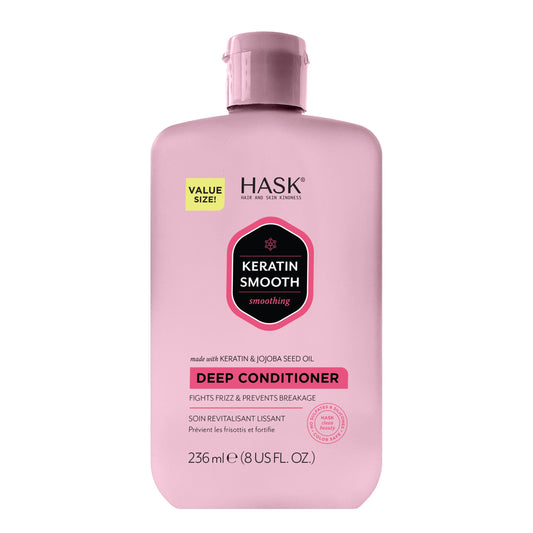HASK Keratin Smoothing Deep Conditioner Treatment for all hair types, color safe, gluten free, sulfate free, paraben free - 8 Fl Oz