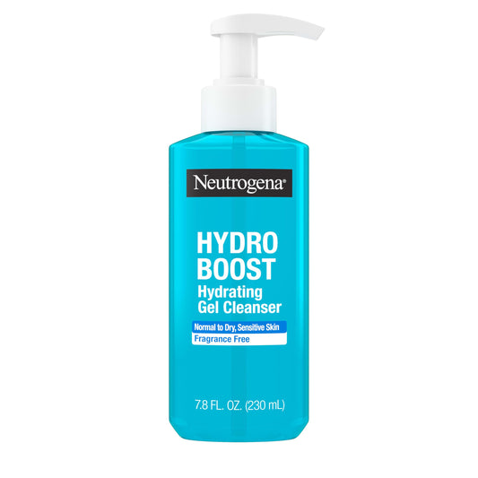 Neutrogena Hydro Boost Hydrating Face Wash, Fragrance-Free Gel Cleanser with Hyaluronic Acid, Daily Foaming Cleanser & Makeup Remover, 7.8 fl. oz