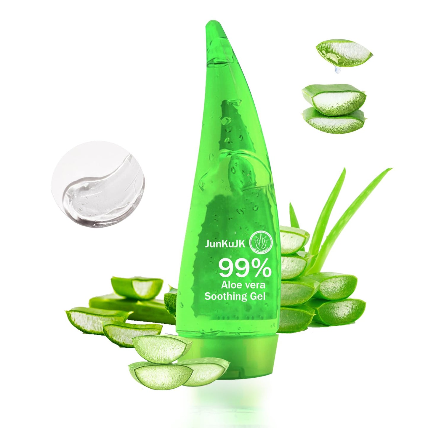 JunKuJK 99% Purity Aloe Vera Gel,260ml - Hydrating Aloe Vera Gel for Face and Skin,No Sticky Moisturizing Aloe Gel A