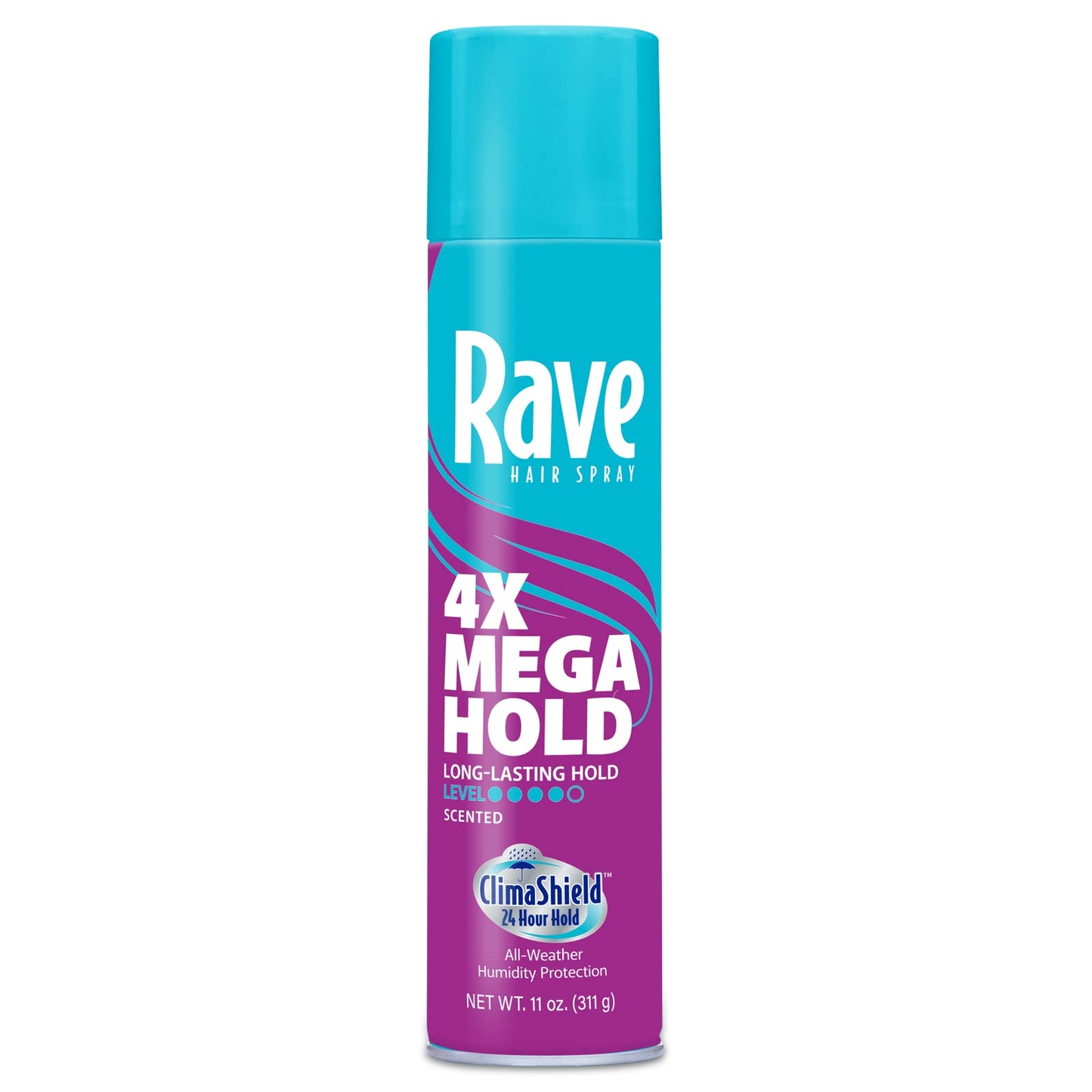 Rave 4X Mega Long-Lasting Firm Hold Scented Hair Spray for Heat Protection, Volume and Shine - ClimaShield for Extra Humidity & Minimizes Frizz