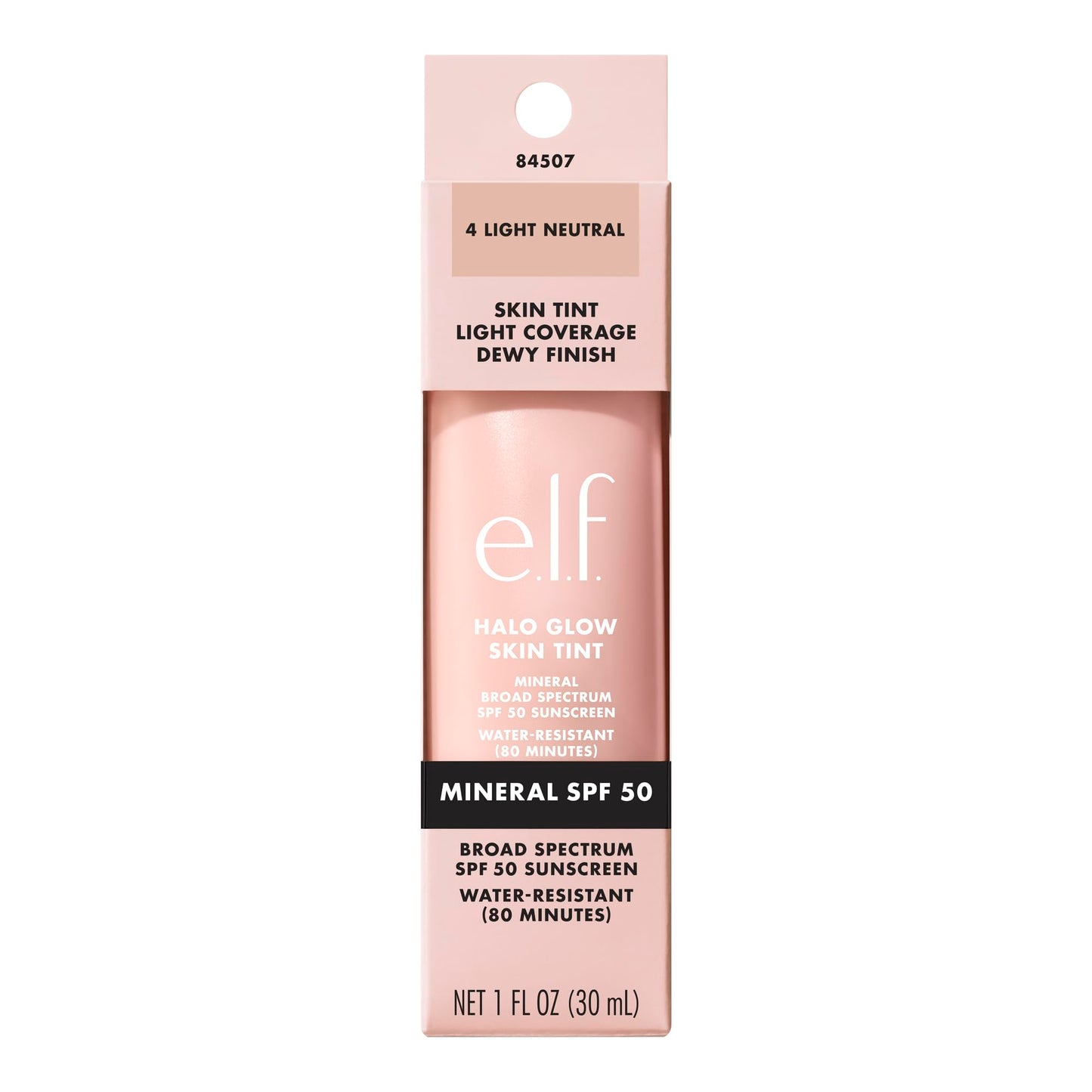 e.l.f. Halo Glow Skin Tint SPF 50, Tinted Moisturizer For Light, Buildable Coverage, Creates A Natural Glow, Vegan & Cruelty-Free, 4 Light Neutral