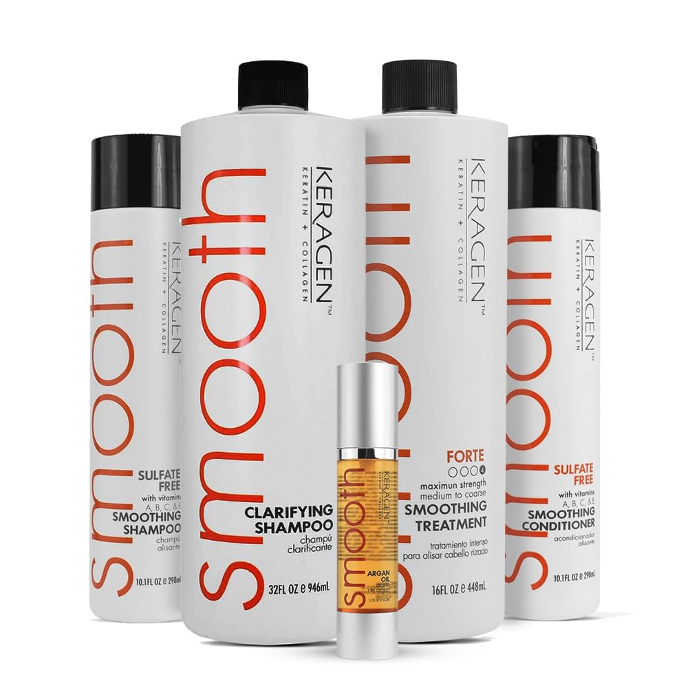 Keragen Brazilian Keratin Hair Treatment Kit – Sulfate-Free Straightening Cream & Anti-Frizz Solution for Dry, Damaged Hair, Salon-Grade Combo Set