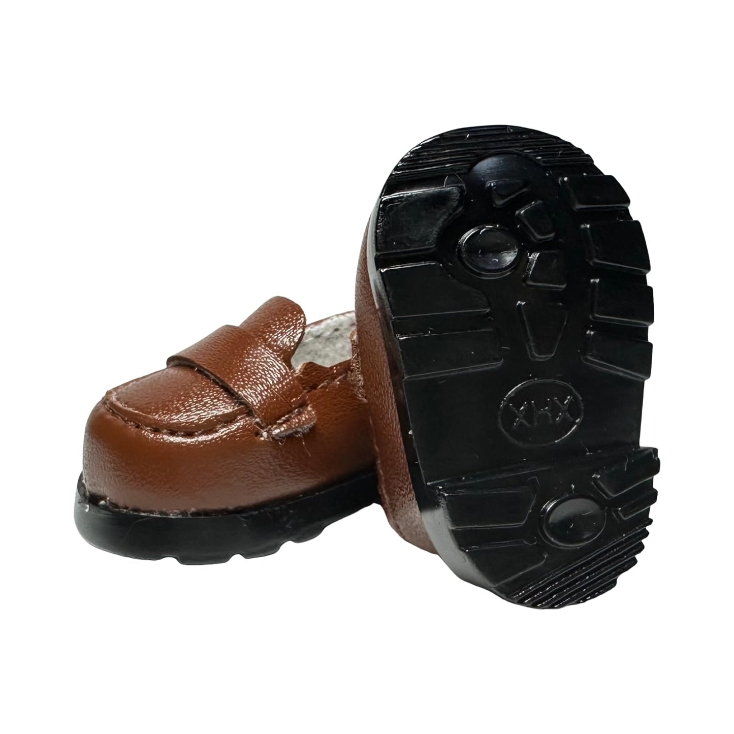 QIXINGWISE 1 Pair Doll Shoes for 15-17cm Dolls, Mini PU Leather Loafers, Fashion Doll Outfit Accessories, Black