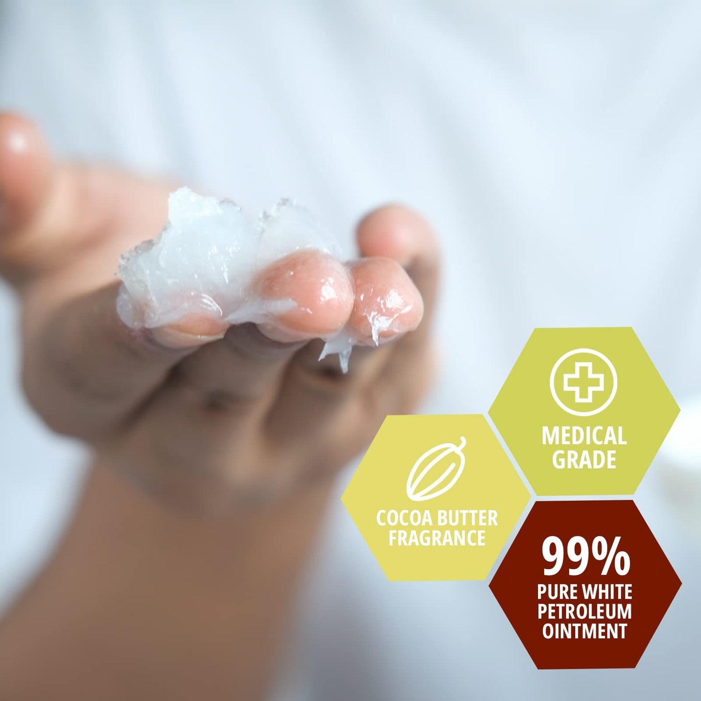 Med Pride Petroleum Jelly with Cocoa Butter – Large 13 oz Moisturizing Skin Protectant for Dry Skin, Rashes & Burns, Light Fragrance