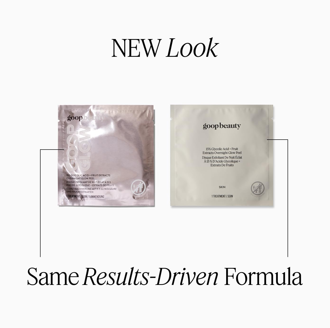 goop Beauty 15% Glycolic Acid Exfoliating Pads – Professional Peel-Inspired, Refines & Smooths Skin, Paraben & Silicone Free, 4 Pack