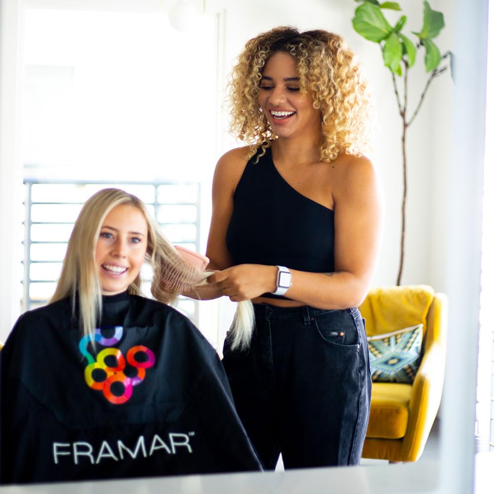 FRAMAR Color Cover Salon Cape – Hair Cape with Snap Closure and Rubberized Chest, For Hair Dye, Hair Color, Cosmetology Supplies and Hair Coloring