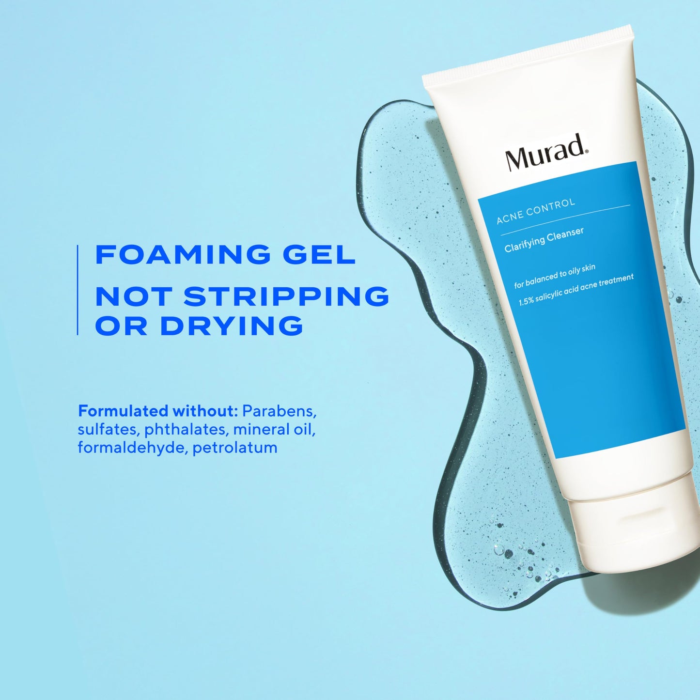 Murad Clarifying Cleanser – Salicylic Acid & Green Tea for Acne, Deep Clean, Oil Control & Breakout Prevention, 5 fl. oz