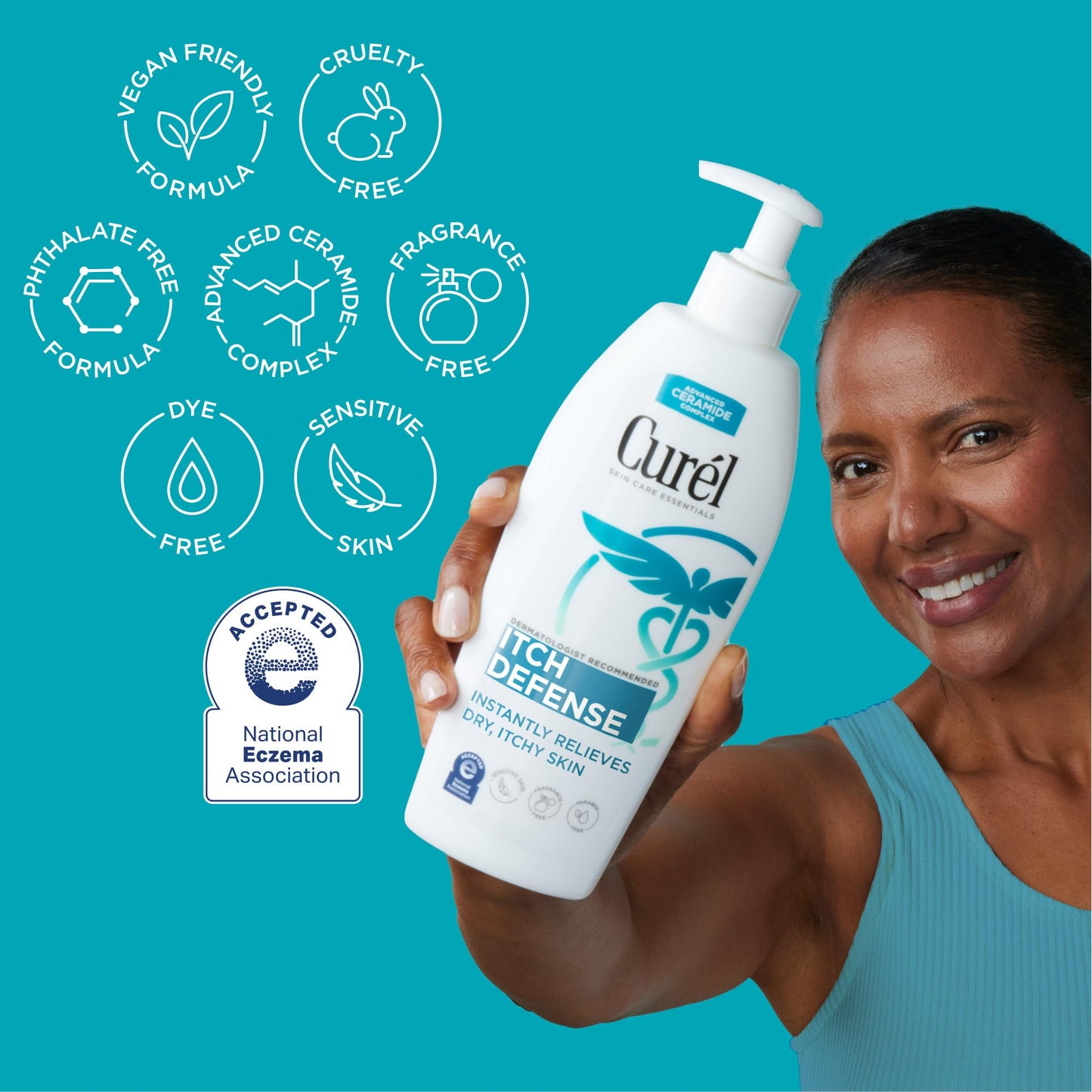 Curel Itch Defense Calming Body Lotion – Moisturizer for Dry, Itchy Skin with Ceramide Complex, Pro-Vitamin B5 & Shea Butter, 20 oz