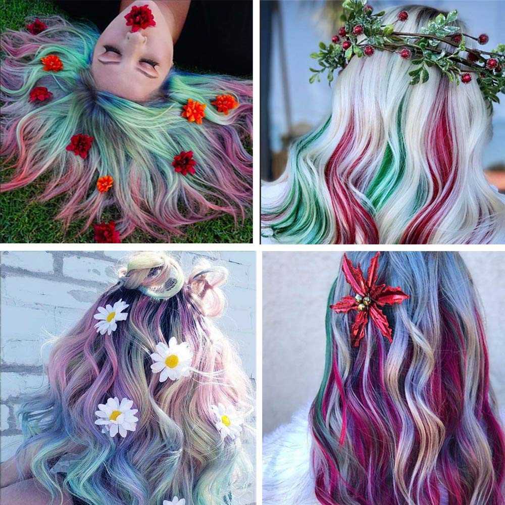 EBANKU Temporary Hair Chalk Comb, 10 Color Washable Hair Chalk Set for Girls Kids Gifts on Cosplay DIY Halloween Christmas Day Birthday Party