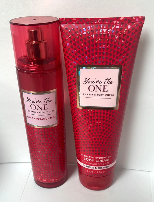 Bath and Body Works - You're the One - Gift Set - Fine Fragrance Mist & Body Cream (Packaging Varies)