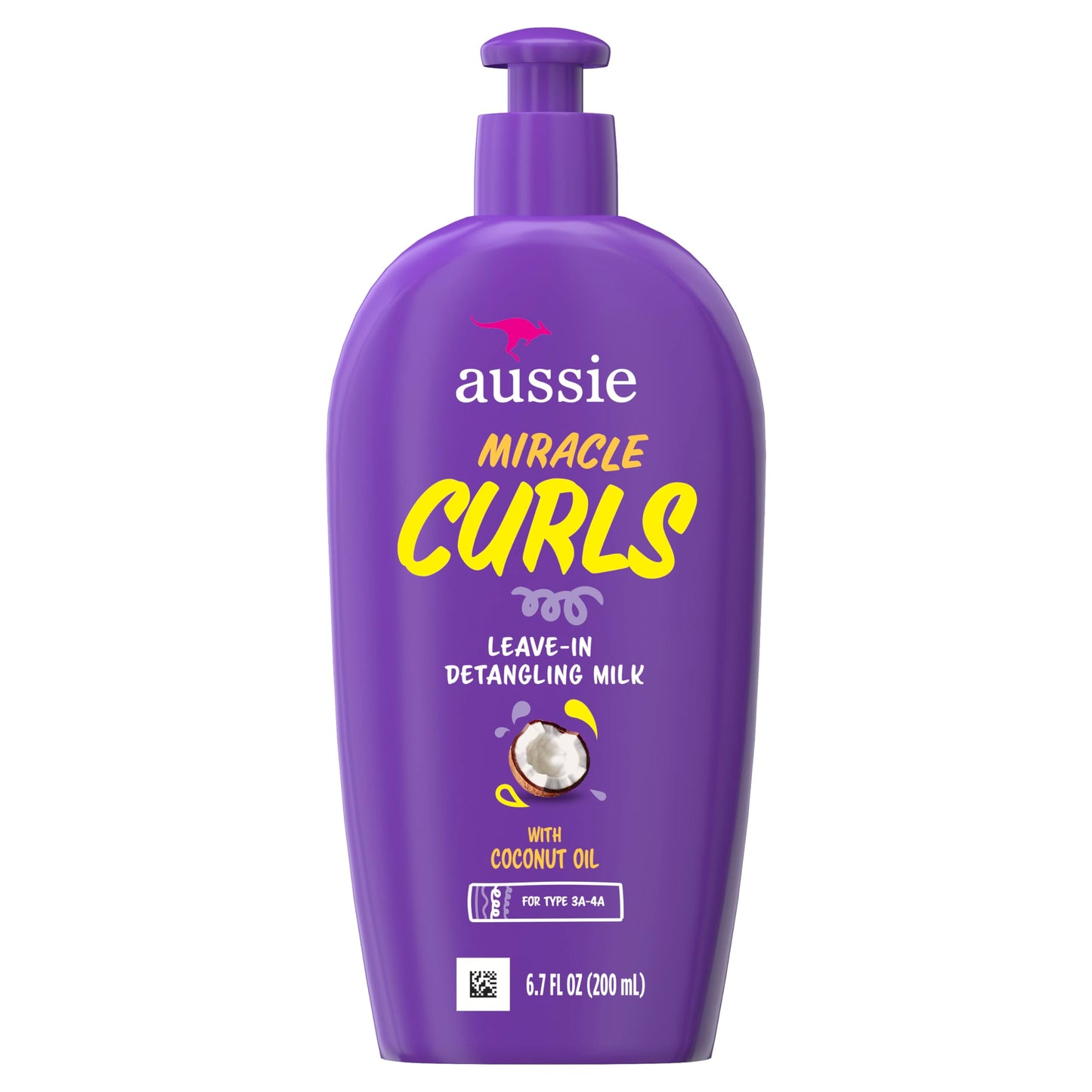 Aussie Miracle Curls with Coconut Oil, Paraben Free Detangling Milk Treatment, 6.7 fl oz